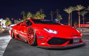 Red supercar Lamborghini Huracan