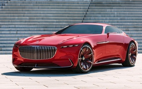 Красный автомобиль Vision Mercedes Maybach 6, 2017 