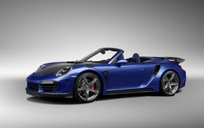 Blue Car Convertible Porsche 911 Stinger GTR, 2017