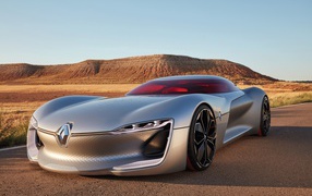 Серебристый стильный автомобиль Renault Trezor