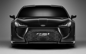 Черный автомобиль Toyota FT-86 II Concept вид спереди