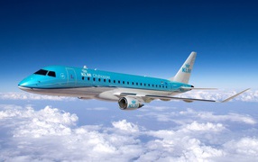 Сине - белый Embraer авиакомпании KLM Cityhopper 