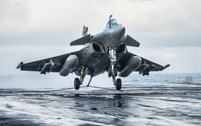Dassault Rafale multipurpose fighter is getting ready to take off