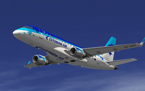 Полет Embraer 170 эстонской авиакомпании Estonian Air 
