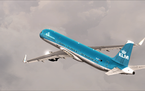 Пассажирский самолет Airbus A321-200 авиакомпании KLM
