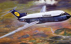 The airliner Boeing 727 of Lufthansa