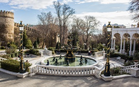 Beautiful fountain in the Governor's Garden Baku