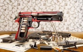 Модель  пистолета Кольт M1911A1  в разрезе 