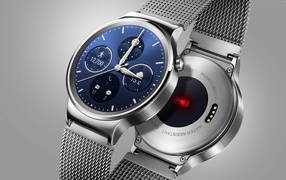Умные часы  Huawei Watch 2 на сером фоне, 2017
