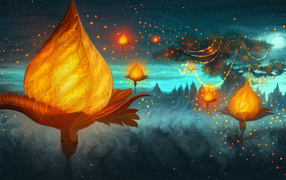 Фантастические светящиеся растения ночью