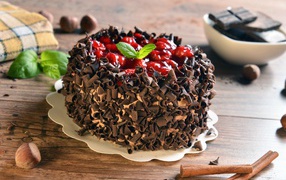 Аппетитный торт с шоколадной крошкой и джемом