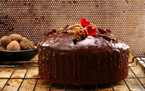 Шоколадный пирог с грецкими орехами 