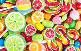 Different colored lollipops