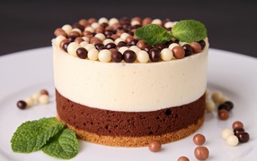 Идеальный круглый торт с суфле и шоколадными шариками