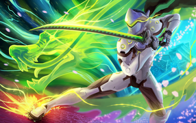 Киборг Гэндзи персонаж игры Overwatch 