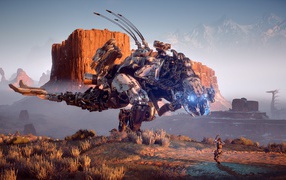Постапокалиптическое животное робот в игре Horizon Zero Dawn 