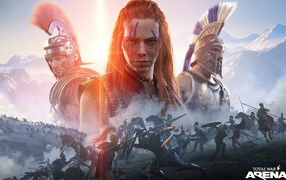 Постер новой компьютерной игры Total War Arena с главными персонажами
