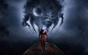 Главный герой игры Prey 2017 в скафандре 