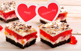 Пирожные с желе на День Святого Валентина