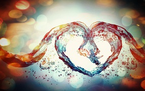 Красивое сердце из воды