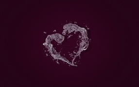Heart of the water on a purple background