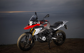 Motorcycle BMW G 310 GS, 2017 on the background of the horizon
