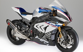 Superbike BMW HP4 Race, 2017 on a gray background