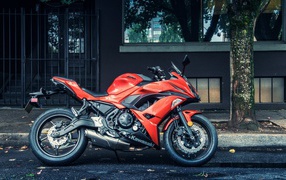 Red motorcycle Kawasaki Ninja 650R