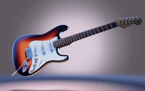 Электрическая гитара висит в воздухе