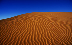 Sahara desert under the beautiful blue sky