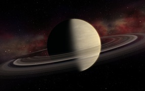 Большая планета Сатурн с кольцами 