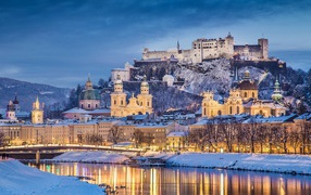 Evening winter Salzburg, Austria