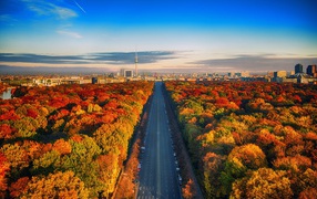 Autumn highway Berlin, Germany