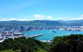 Панорама города Веллингтон, Новая Зеландия 