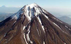 Snow-covered slopes of the volcano, Kamchatka, Russia