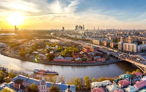 Панорама красивого города Москва, Россия  