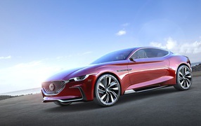 Электромобиль MG E-Motion, 2020 на фоне голубого неба