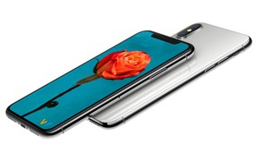 Новый смартфон  iPhone X, 2017 на белом фоне