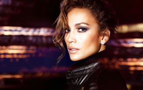 Popular actress, singer Jennifer Lopez in a black jacket
