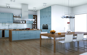 Stylish kitchen in gray tones