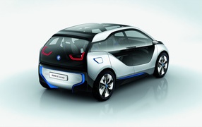 The new BMW electric car on a white background