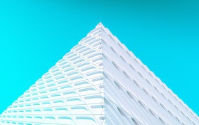 3д пирамида на голубом фоне