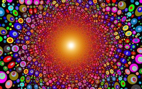 Абстрактный рисунок с яркими разноцветными кругами