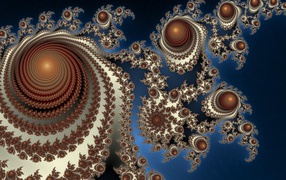 Абстрактные спирали на синем фоне