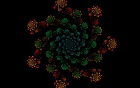 Узорный фрактальный рисунок на черном фоне