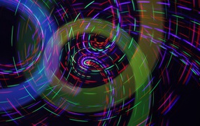 Вращающиеся разноцветные неоновые лучи 
