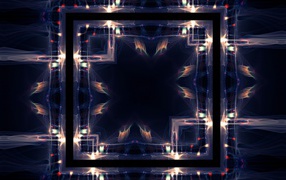 Квадрат с яркими волнами, 3д графика