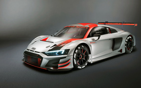 2018 Audi R8 LMS sports car on a gray background