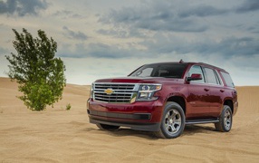 Chevrolet Tahoe Bordeaux SUV, 2018 on the sand