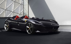 Черный кабриолет Ferrari Monza SP2  2019 года